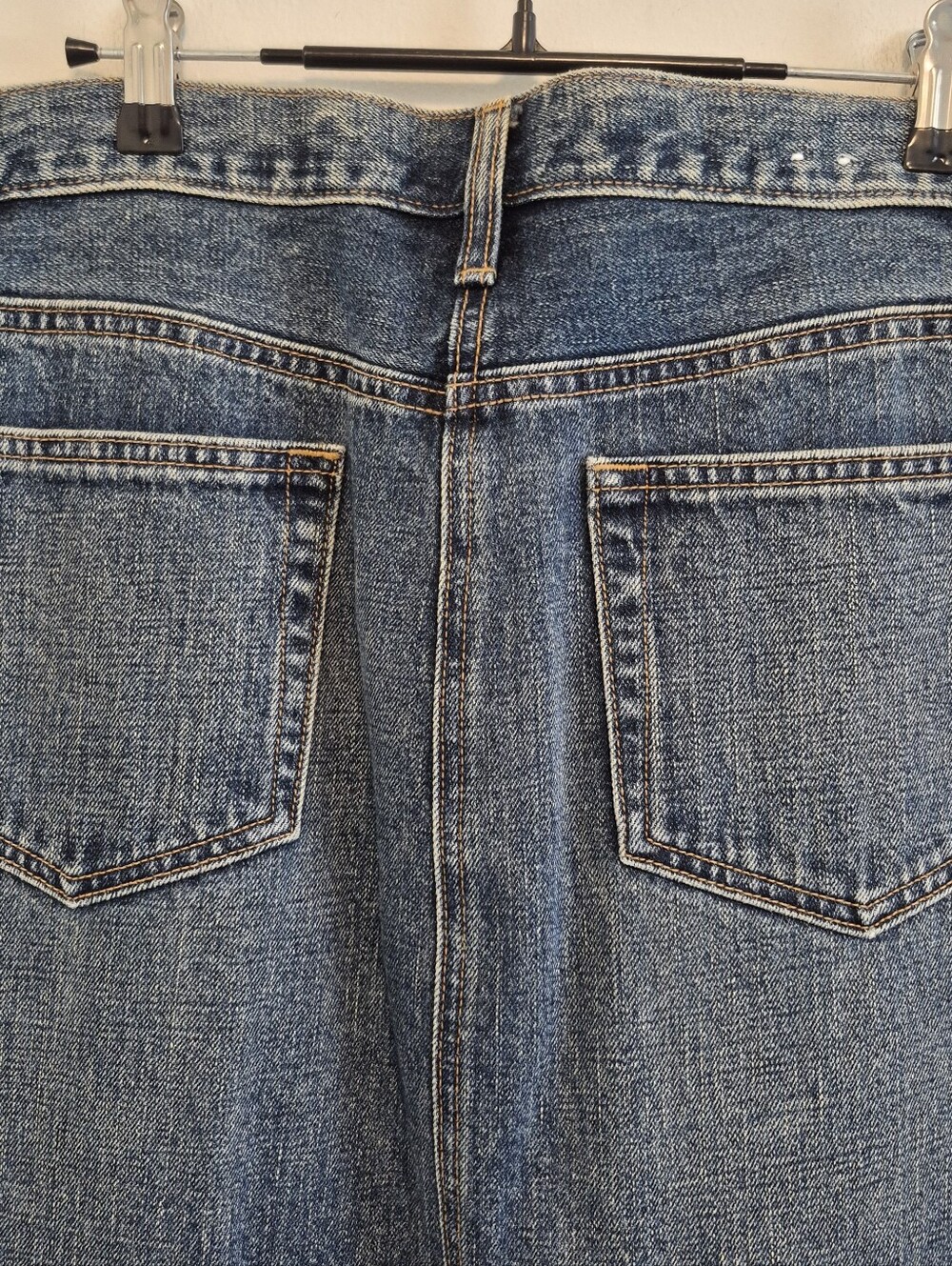 Gap Denim Maxi Skirt Sz 10 Med Wash Blue Long Jean Skirt Front Slit Boho Western - Picture 7 of 9